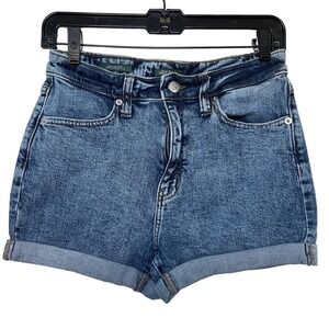 Wild Fable Womens Highest Rise Acid Wash Denim Cuffed Shorts Blue Size 2 26R